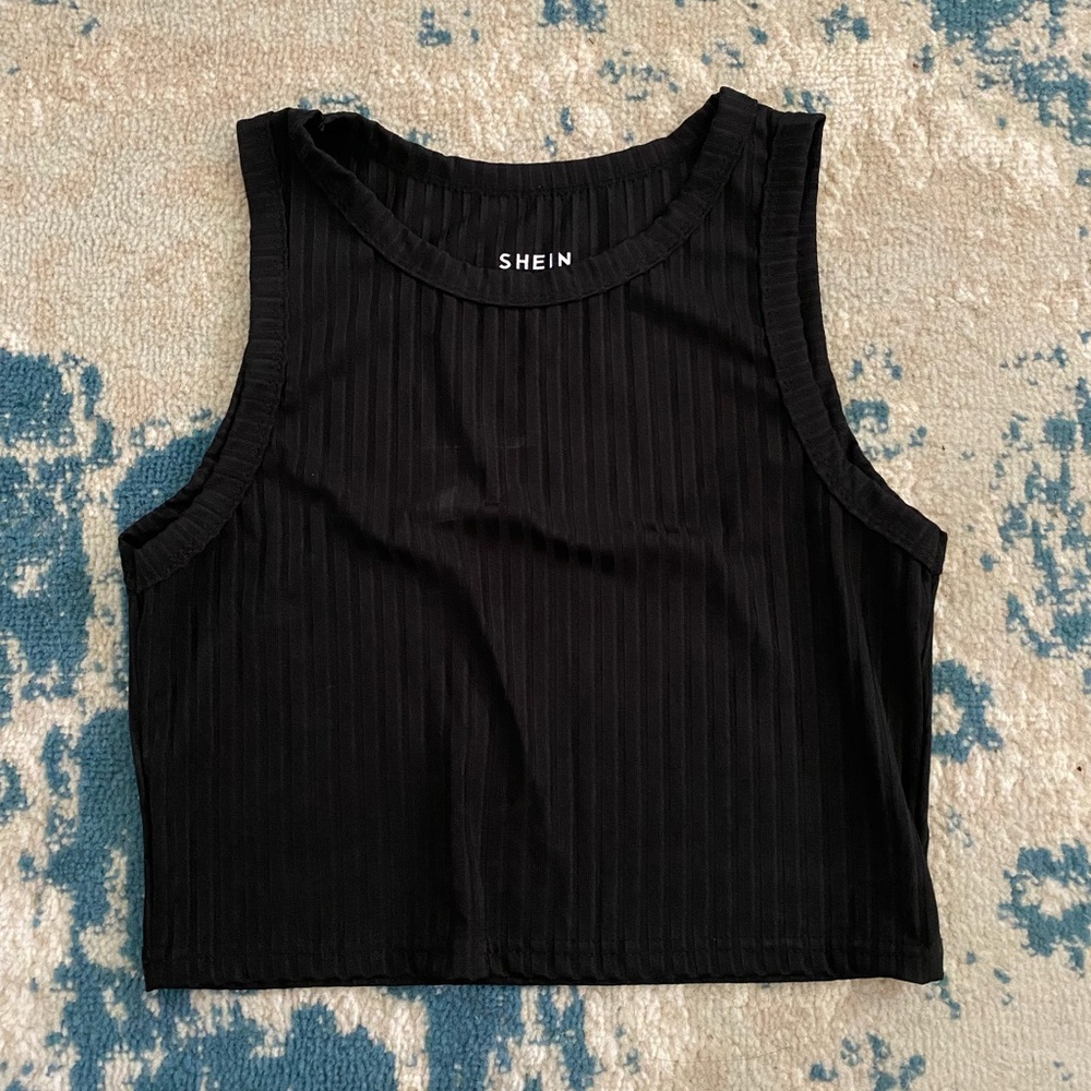 Black high neck tank top